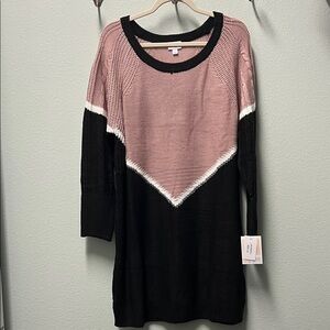 LulaRoe Lauren Colorblock Knit Sweater Dress
